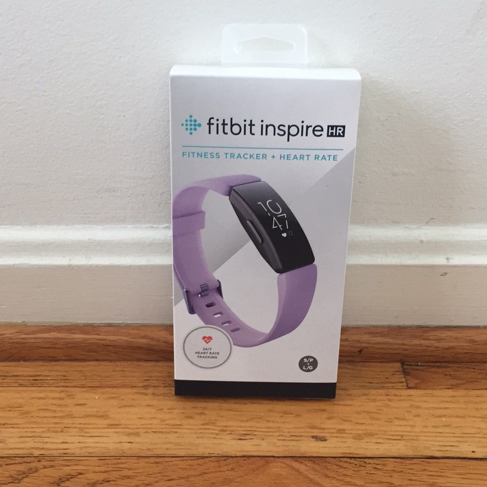 NEW Fitbit Inspire HR w/ Lavender Band in S/P & LG